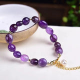 Natural Quartz Crystal Amethysts Women Bracelets Healing Balance Nuggets