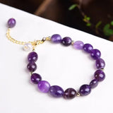 Natural Quartz Crystal Amethysts Women Bracelets Healing Balance Nuggets