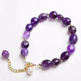 Natural Quartz Crystal Amethysts Women Bracelets Healing Balance Nuggets
