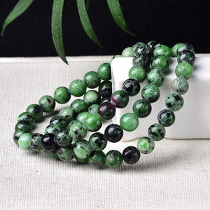 Quartz Ruby Ziosite Bracelet Healing Charm 8mm