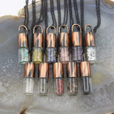 Natural Quartz Crystal Chip Beads Perfume Roller Bottle Pendant