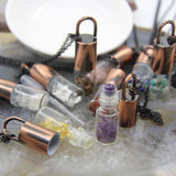 Natural Quartz Crystal Chip Beads Perfume Roller Bottle Pendant