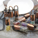Natural Quartz Crystal Chip Beads Perfume Roller Bottle Pendant