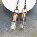 Natural Quartz Crystal Chip Beads Perfume Roller Bottle Pendant