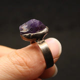 Natural Quartz Crystal Finger Ring Raw Mineral Open Rings Women Party Jewelry