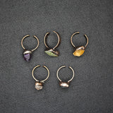 Natural Quartz Crystal Finger Ring Raw Mineral Open Rings Women Party Jewelry