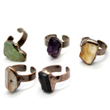 Natural Quartz Crystal Finger Ring Raw Mineral Open Rings Women Party Jewelry