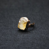 Natural Quartz Crystal Finger Ring Raw Mineral Open Rings Women Party Jewelry