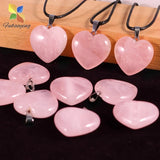 10pcs Natural Quartz Crystal Heart Stone Pendant Necklace DIY 20mm Charms