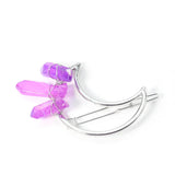 Quartz Crystal Hairpin Barrette Moon Crescent Hair Clips