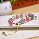 Quartz Crystal Strawberry Crystal Labradorite Bracelet