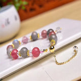 Quartz Crystal Strawberry Crystal Labradorite Bracelet