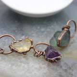 Quartz Fluorite/Citrines/Amethysts Pendant, Healing Crystal Necklace