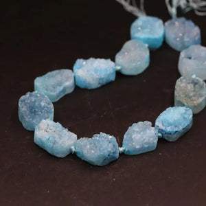 12pcs Natural Quartz Geode Drusy Slab Beads Agates Crystal Druzy Slice Pendants