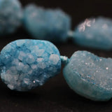 12pcs Natural Quartz Geode Drusy Slab Beads Agates Crystal Druzy Slice Pendants