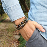 Quartz Snakeskin Stone Beads Bracelet DIY Charms Men Women
