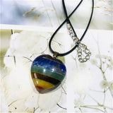 Natural Quartz Mixed 7 Chakra Pendant Heart Healing Crystal
