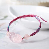 Natural Quartz Pixiu Amethyst Rose Quartz Bracelet
