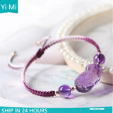 Natural Quartz Pixiu Amethyst Rose Quartz Bracelet