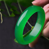 Natural Quartz Rock Jade Ice Dark Green Bangle Emerald Bracelet