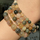 Natural Quartz Rutilated Stone Beads Round 6-10mm