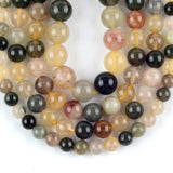 Natural Quartz Rutilated Stone Beads Round 6-10mm