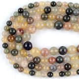 Natural Quartz Rutilated Stone Beads Round 6-10mm