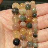 Natural Quartz Rutilated Stone Beads Round 6-10mm