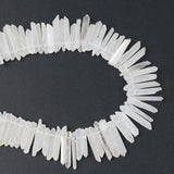 Natural Quartz Stick Beads Top Drilled Silver Raw Gems Loose Point Beads