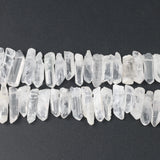Natural Quartz Stick Beads Top Drilled Silver Raw Gems Loose Point Beads