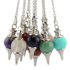 Quartz Stone Pendant Amethysts Turquoises Opal Reiki Healing