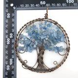 Natural Quartz Tree of Life Pendant Copper Wire Wrapped Charms