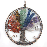 Natural Quartz Tree of Life Pendant Copper Wire Wrapped Charms