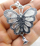 Quartz Crystal Abalone Shell Butterfly Pendant for DIY Jewelry Making