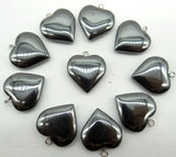 Quartz Titanium Hematite Heart Gem Pendant for DIY Jewelry Making