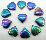 Quartz Titanium Hematite Heart-shaped Pendant for DIY Jewelry Making
