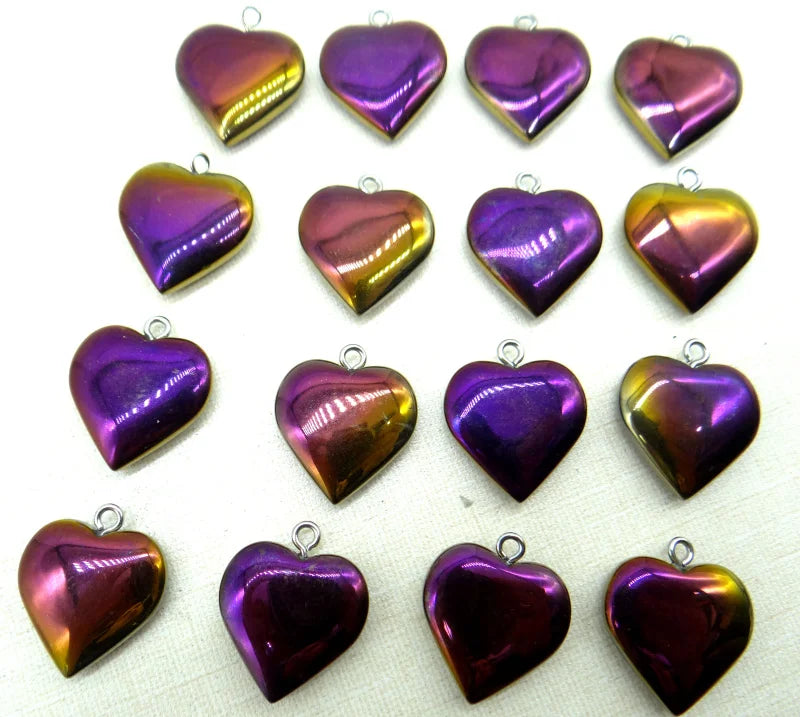 Quartz Hematite Heart Pendant for DIY Necklace Making