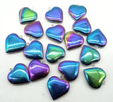 Quartz Titanium Hematite Heart Pendant for DIY Jewelry Making