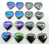 Quartz Titanium Hematite Heart-shaped Pendant for DIY Jewelry Making