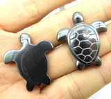 Quartz Crystal Titanium Hematite Carved Tortoise Gem Pendant DIY Jewelry Making
