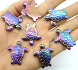 Quartz Crystal Titanium Hematite Tortoise Gem Pendant for DIY Jewelry Making