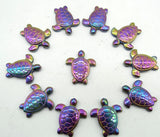 Quartz Crystal Titanium Hematite Carved Tortoise Gem Pendant DIY Jewelry Making