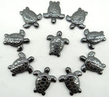 Quartz Crystal Titanium Hematite Carved Tortoise Gem Pendant DIY Jewelry Making
