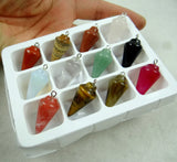 Quartz Turquoise Tiger Eye Opal Pendulum Cone Pendant DIY Jewelry 12PC