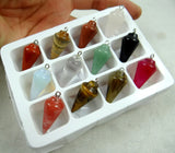 Quartz Turquoise Tiger Eye Opal Pendulum Cone Pendant DIY Jewelry 12PC