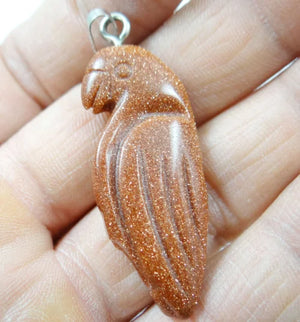 Natural Quartz Turquoise Tiger Eye Bird Pendant for DIY Jewelry Making
