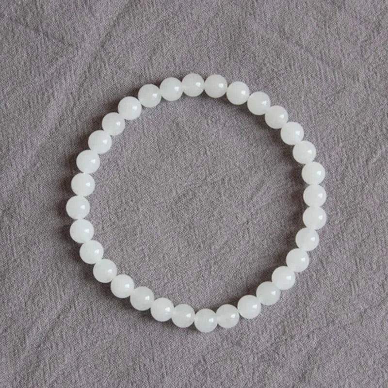 Natural Quartzite Jade 6MM Ball Bead Bracelet Ladies Boutique Jewelry Gift