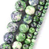 Rain Flower Stone Beads Pink Purple Green Round Spacer Beads 4mm-12mm