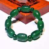 Malachite Green Agate Barrel Bead Bracelet Rough Stone Bracelet