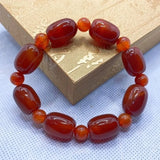 Malachite Green Agate Barrel Bead Bracelet Rough Stone Bracelet